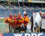 Streamer special effects at the RBS Six Nations celebrations at Murrayfield